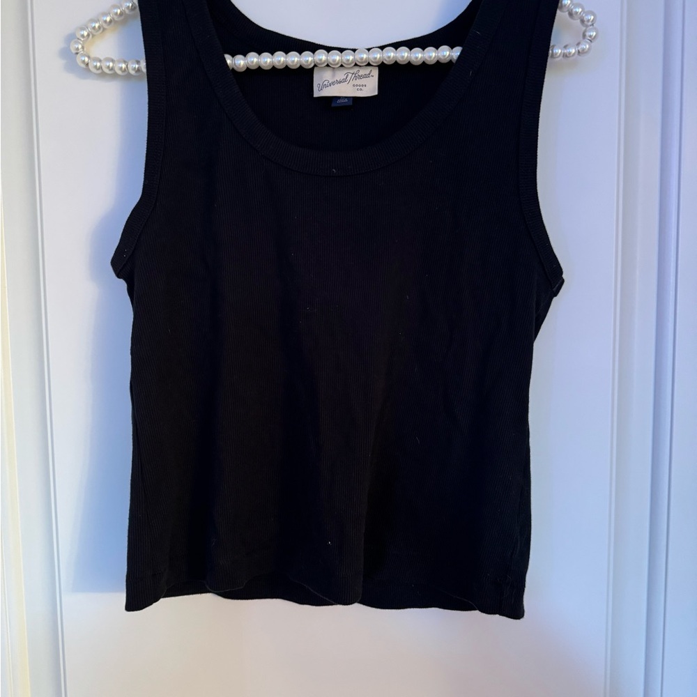 Universal Thread Black Fitted Sleeveless Tank Top